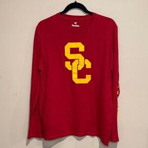 💙Fanatics Red Gold Long Sleeve USC University of Southern California Trojans Tee